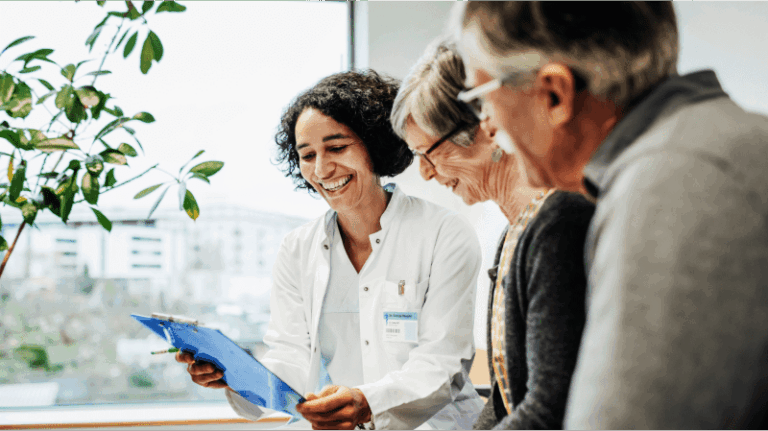 Doctor with patients