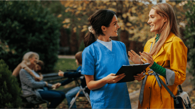 Doctor with patient