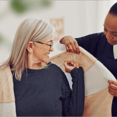 Nurse helping patient